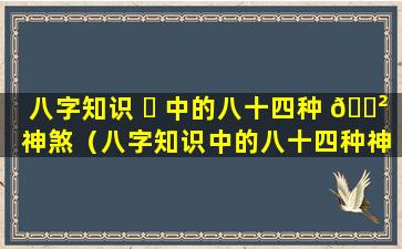 八字知识 ☘ 中的八十四种 🌲 神煞（八字知识中的八十四种神煞有哪些）